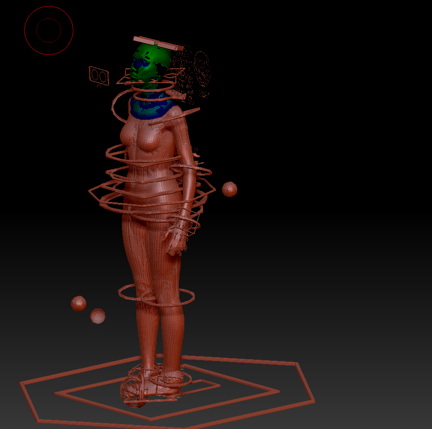 The posed figure brought into ZBrush.
