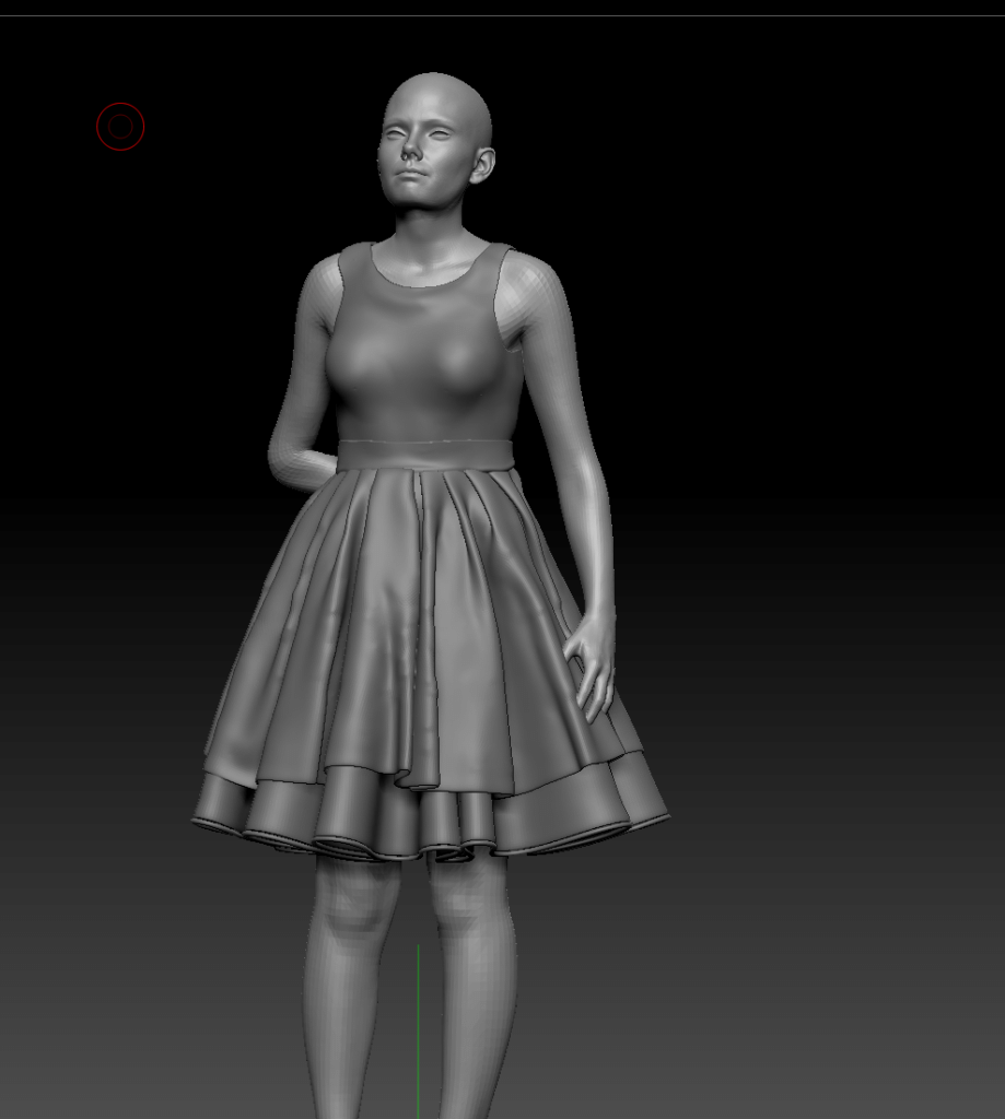 An early version: pose and dress, before hair and detail.