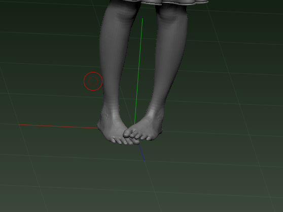 The crossed feet that carry the whole pose.